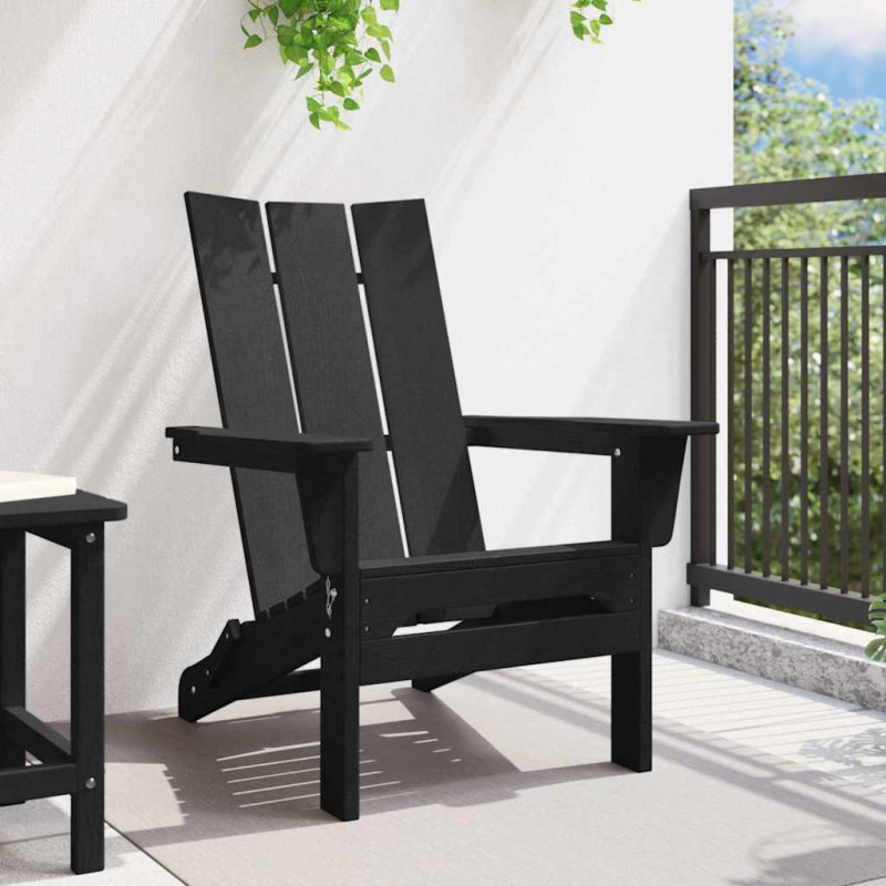 Składany fotel Adirondack Czarny 80,5 x 74,5 x 92 cm HDPE