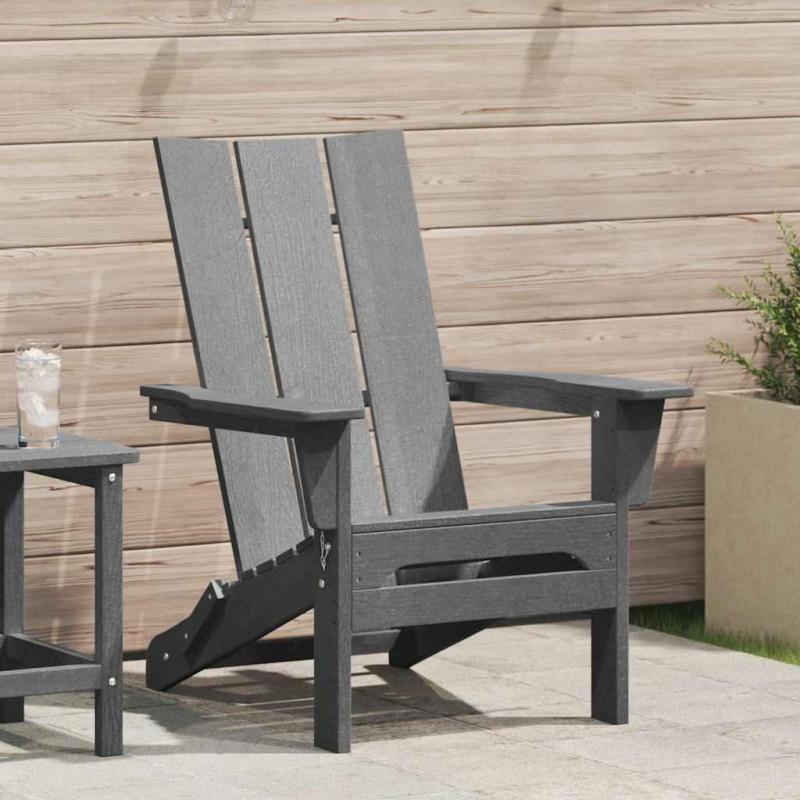 Składany fotel Adirondack Jasnoszary 80,5 x 74,5 x 92 cm HDPE