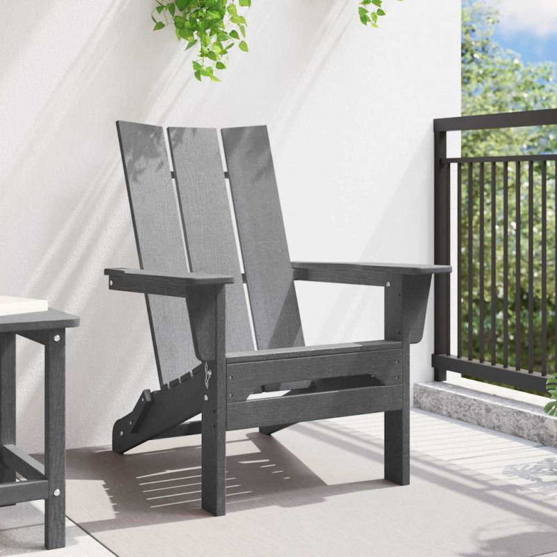 Składany fotel Adirondack Jasnoszary 80,5 x 74,5 x 92 cm HDPE