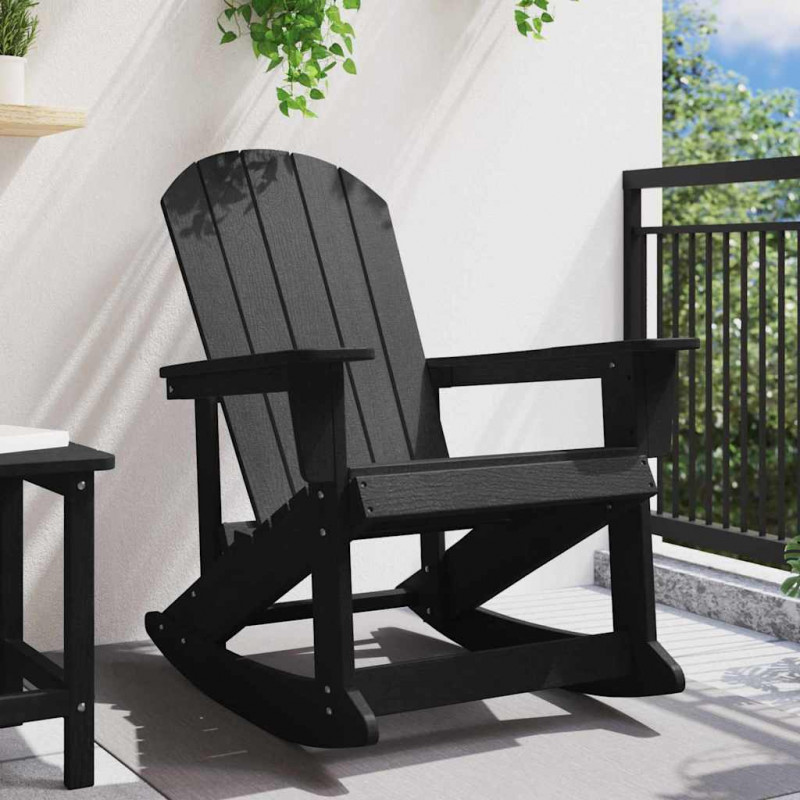 Fotel bujany Adirondack Czarny 92 x 73,5 x 92 cm HDPE