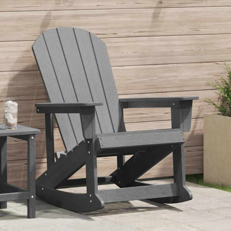 Fotel bujany Adirondack Jasnoszary 92 x 73,5 x 92 cm HDPE