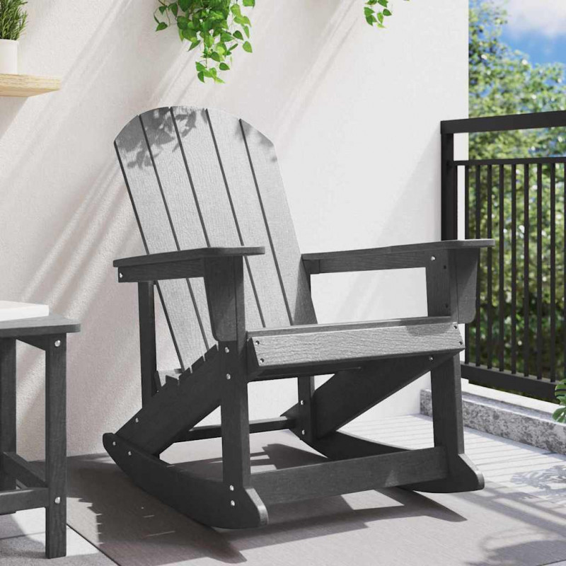Fotel bujany Adirondack Jasnoszary 92 x 73,5 x 92 cm HDPE