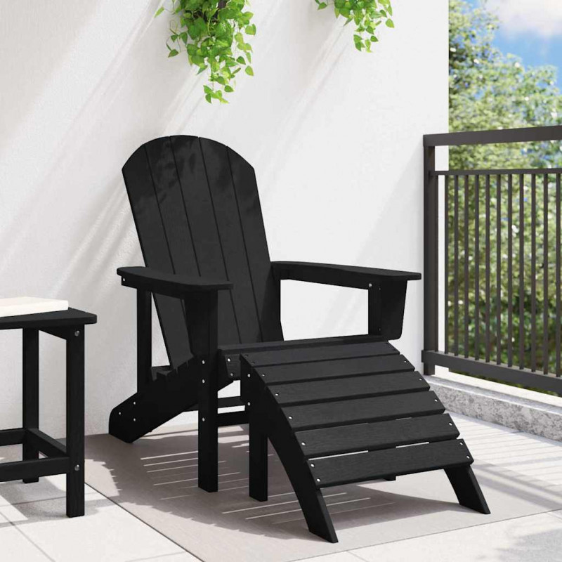 Krzesło Adirondack Czarny 82 x 74 x 92 cm HDPE