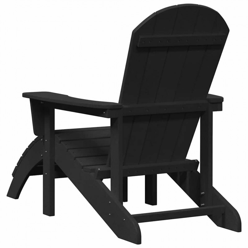 Krzesło Adirondack Czarny 82 x 74 x 92 cm HDPE
