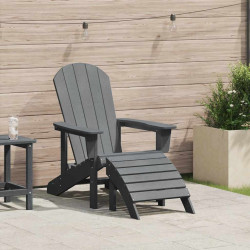 Krzesło Adirondack Jasnoszary 82 x 74 x 92 cm HDPE