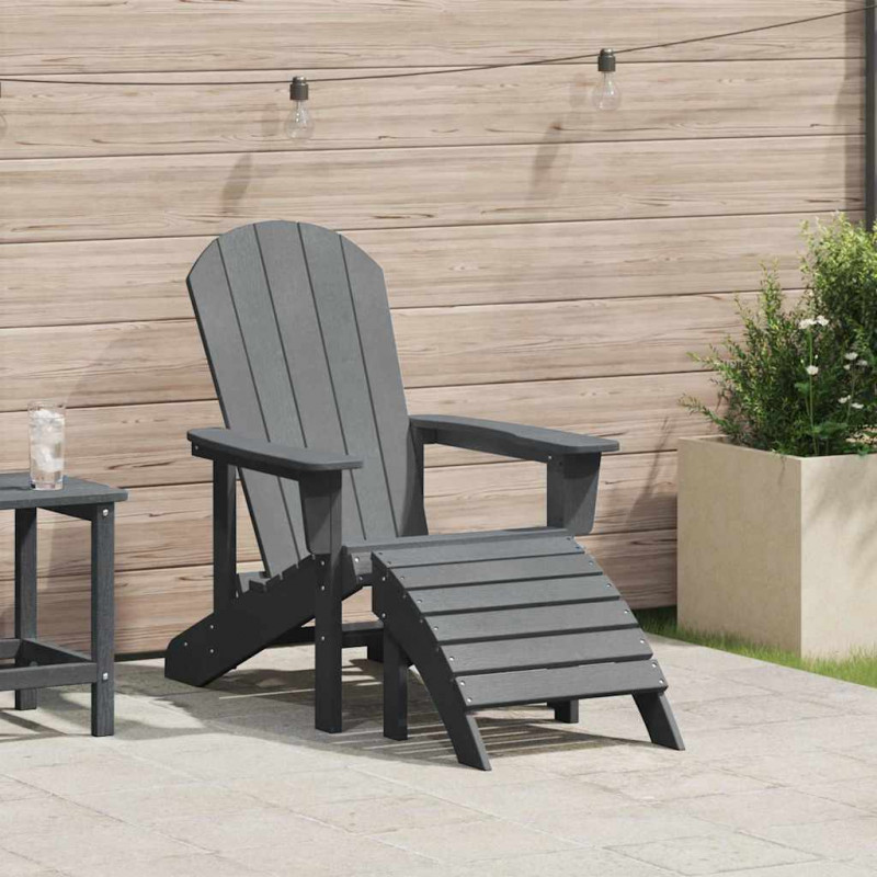 Krzesło Adirondack Jasnoszary 82 x 74 x 92 cm HDPE