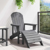Krzesło Adirondack Jasnoszary 82 x 74 x 92 cm HDPE