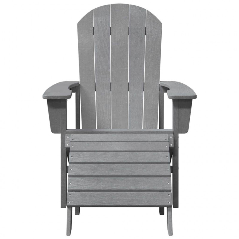 Krzesło Adirondack Jasnoszary 82 x 74 x 92 cm HDPE