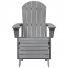 Krzesło Adirondack Jasnoszary 82 x 74 x 92 cm HDPE