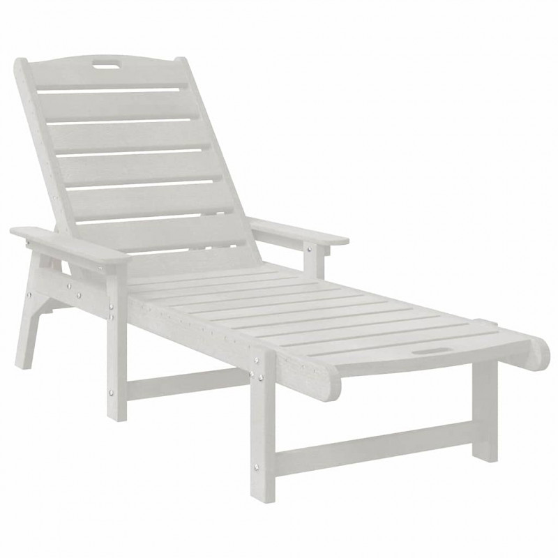 Leżak Biały 195,5 x 53 x 98,5 cm HDPE