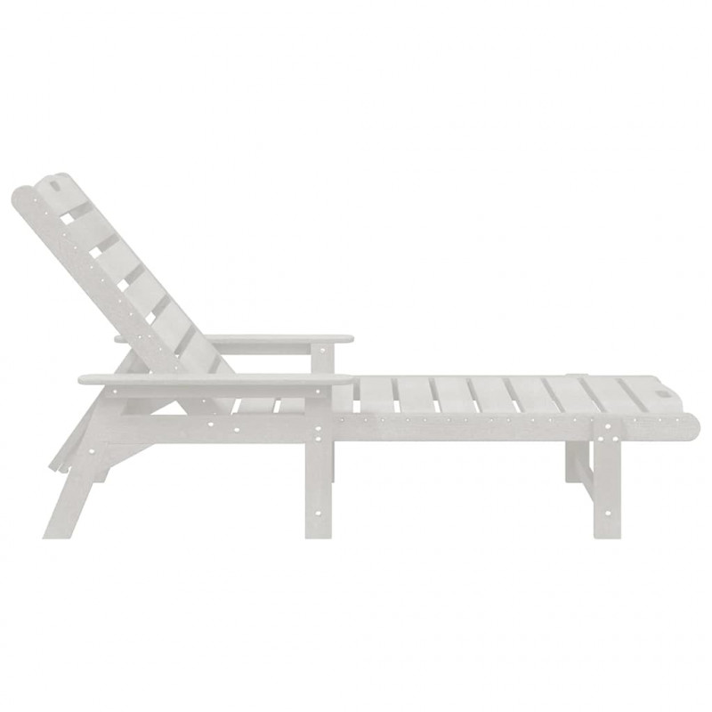 Leżak Biały 195,5 x 53 x 98,5 cm HDPE