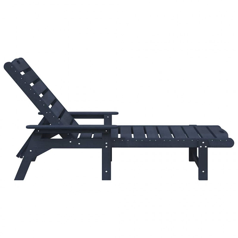 Leżak Granatowy 195,5 x 53 x 98,5 cm HDPE