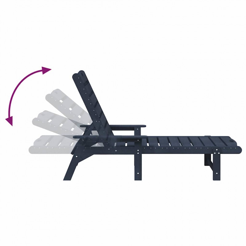 Leżak Granatowy 195,5 x 53 x 98,5 cm HDPE