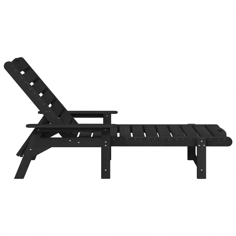 Leżak Czarny 195,5 x 53 x 98,5 cm HDPE