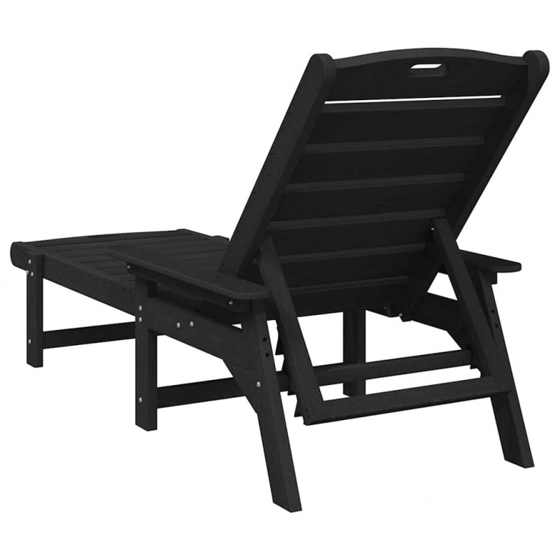 Leżak Czarny 195,5 x 53 x 98,5 cm HDPE