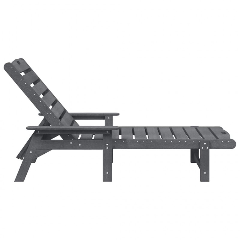 Leżak Jasnoszary 195,5 x 53 x 98,5 cm HDPE