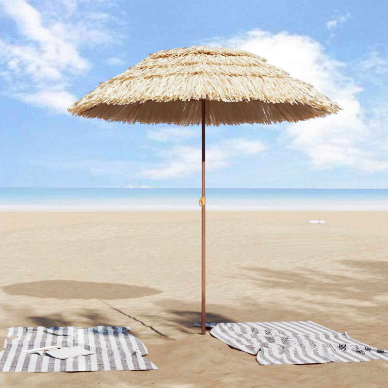 Parasol plażowy Naturalny 255 x 255 x 255 cm Poliester i Stal