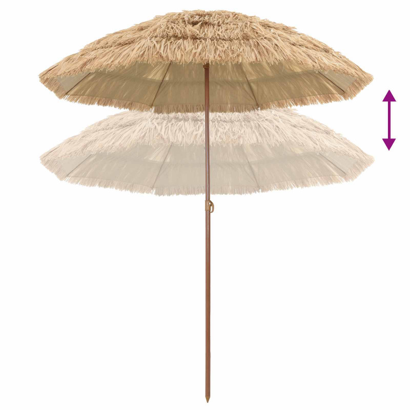 Parasol plażowy Naturalny 255 x 255 x 255 cm Poliester i Stal