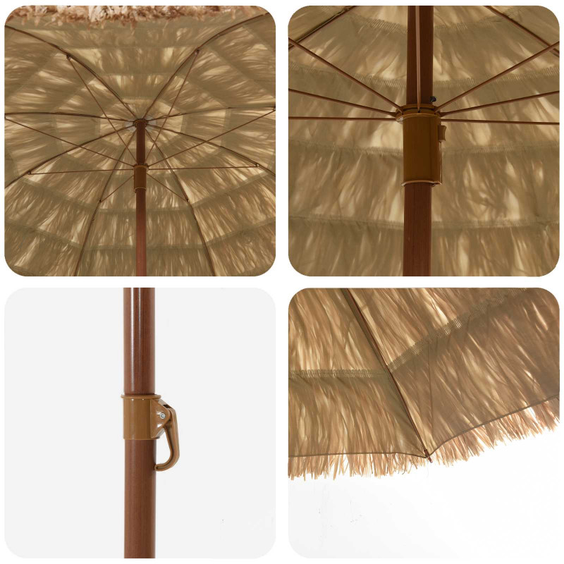 Parasol plażowy Naturalny 255 x 255 x 255 cm Poliester i Stal