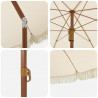 Parasol plażowy Żółty i Biały 205 x 205 x 210 cm