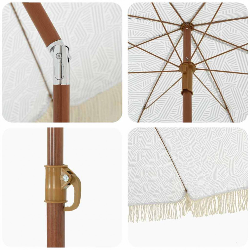 Parasol plażowy Szary i biały 160 x 160 x 196 cm