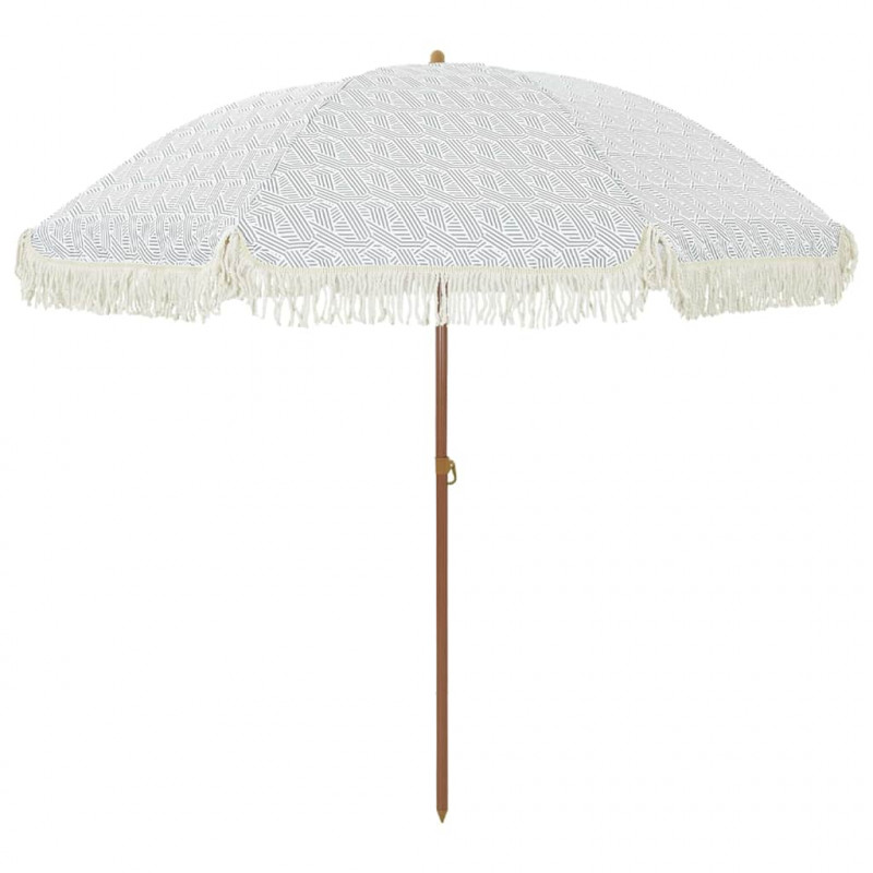 Parasol plażowy Szary i biały 205 x 205 x 210 cm