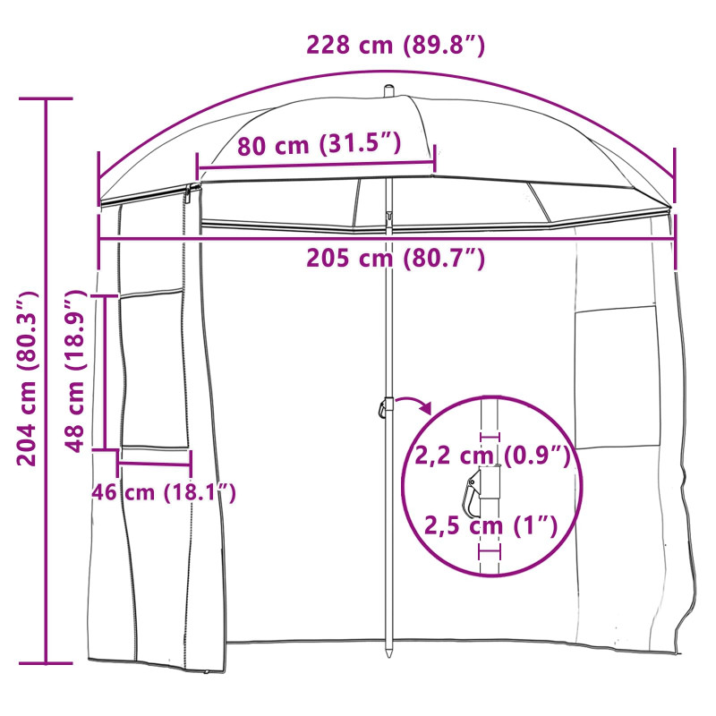 Parasol wędkarski Żółta armia 240 x 210 cm Poliester Oxford