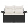 Sofa Ogrodowa z poduszką Czarny 141 x 62 x 69cm polirattan