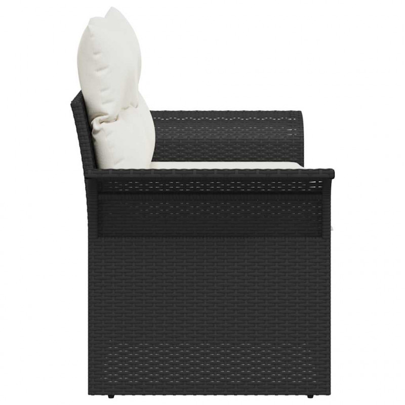 Sofa Ogrodowa z poduszką Czarny 141 x 62 x 69cm polirattan