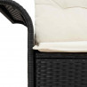 Sofa Ogrodowa z poduszką Czarny 141 x 62 x 69cm polirattan