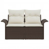 Sofa Ogrodowa z poduszką Brązowy 141 x 62 x 69cm polirattan