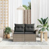 Sofa Ogrodowa z poduszką Szary 141 x 62 x 69cm polirattan