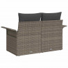 Sofa Ogrodowa z poduszką Szary 141 x 62 x 69cm polirattan