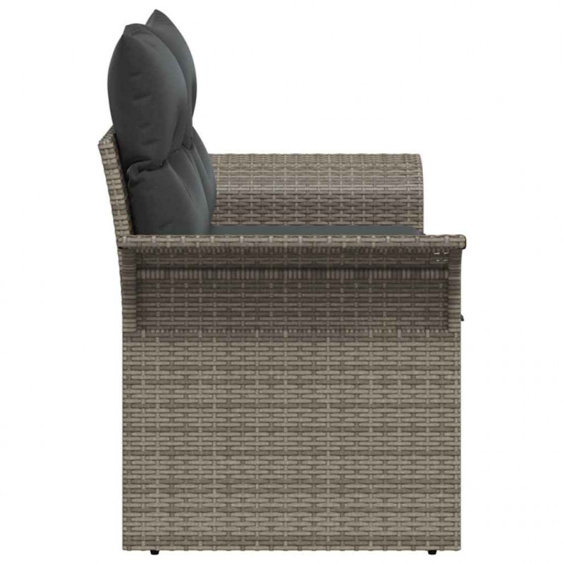 Sofa Ogrodowa z poduszką Szary 141 x 62 x 69cm polirattan