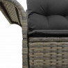Sofa Ogrodowa z poduszką Szary 141 x 62 x 69cm polirattan