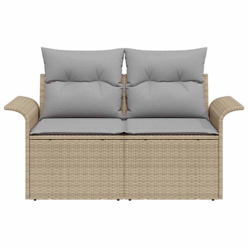 Sofa Ogrodowa z poduszką Beżowy 141 x 62 x 69cm polirattan