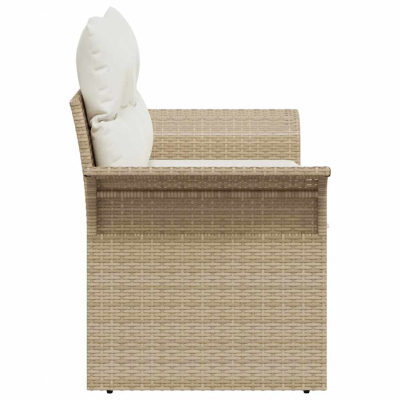 Sofa Ogrodowa z poduszką Beżowy 141 x 62 x 69cm polirattan