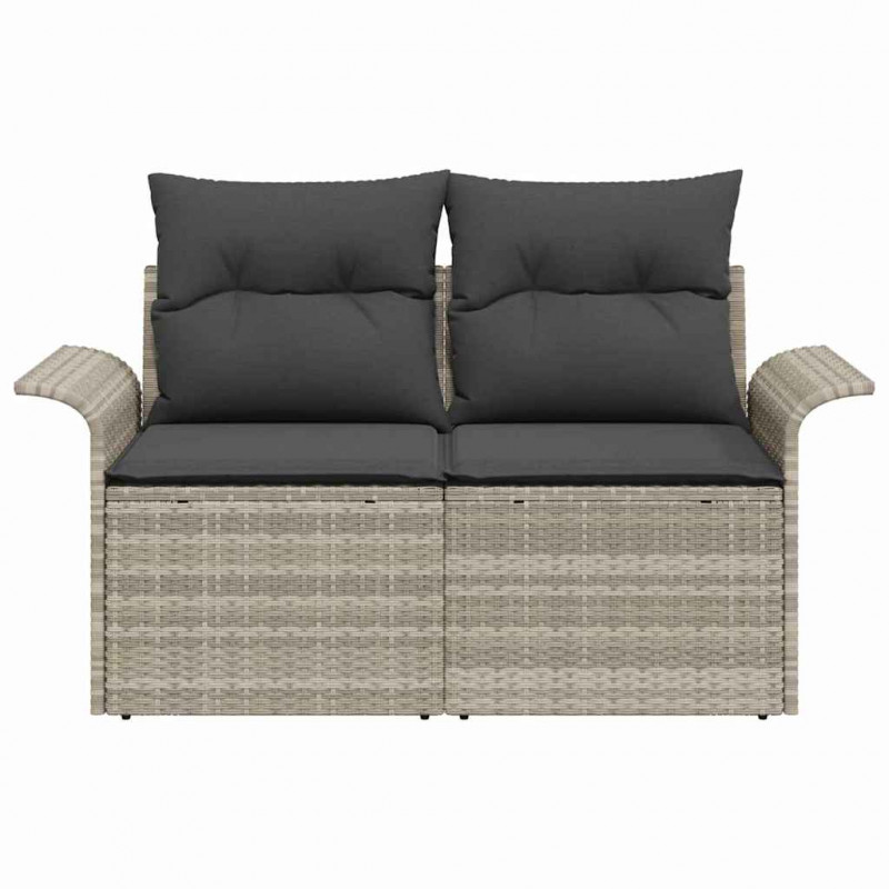 Sofa Ogrodowa z poduszką Jasnoszary 141 x 62 x 69cm polirattan
