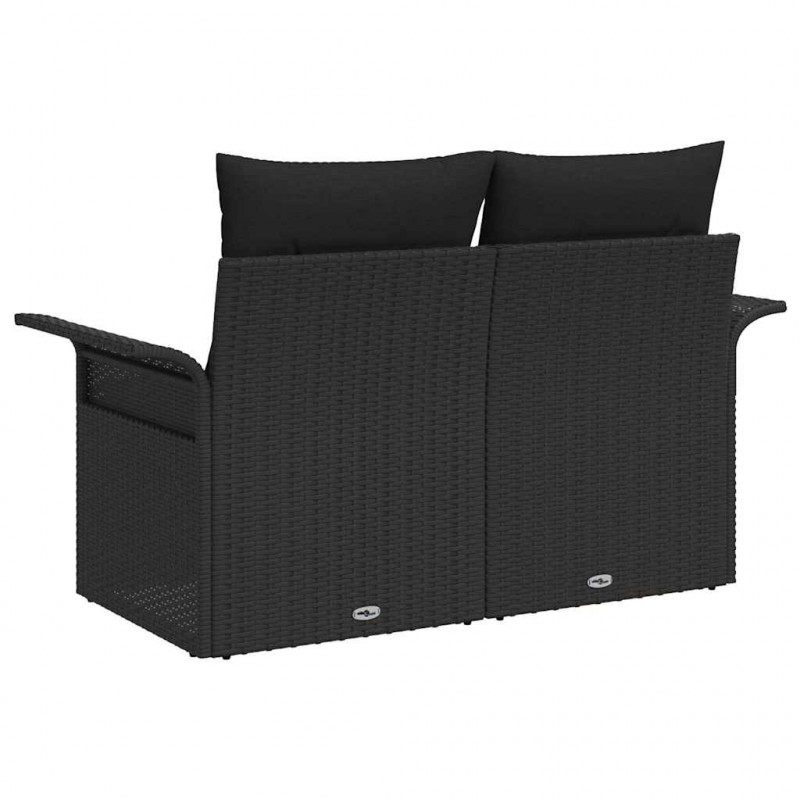 Sofa Ogrodowa z poduszką Czarny 141 x 62 x 69cm polirattan