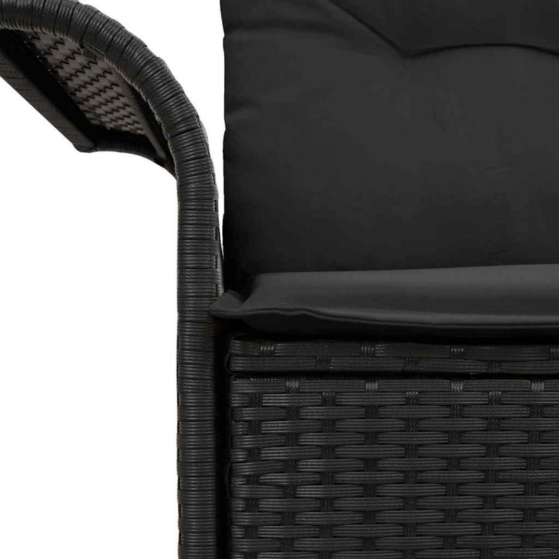 Sofa Ogrodowa z poduszką Czarny 141 x 62 x 69cm polirattan