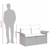 Sofa Ogrodowa z poduszką Czarny 141 x 62 x 69cm polirattan