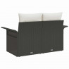 Sofa Ogrodowa z poduszką Czarny 141 x 62 x 69cm polirattan