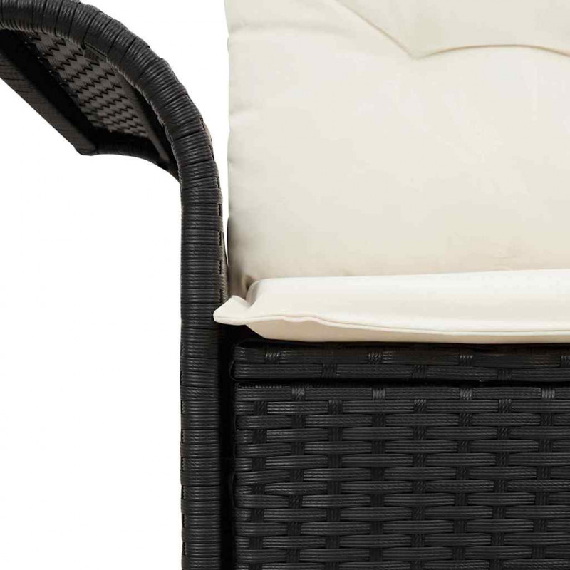 Sofa Ogrodowa z poduszką Czarny 141 x 62 x 69cm polirattan