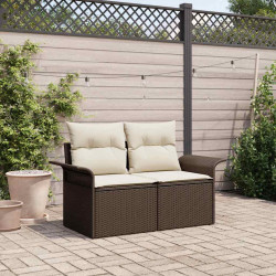 Sofa Ogrodowa z poduszką Brązowy 141 x 62 x 69cm polirattan