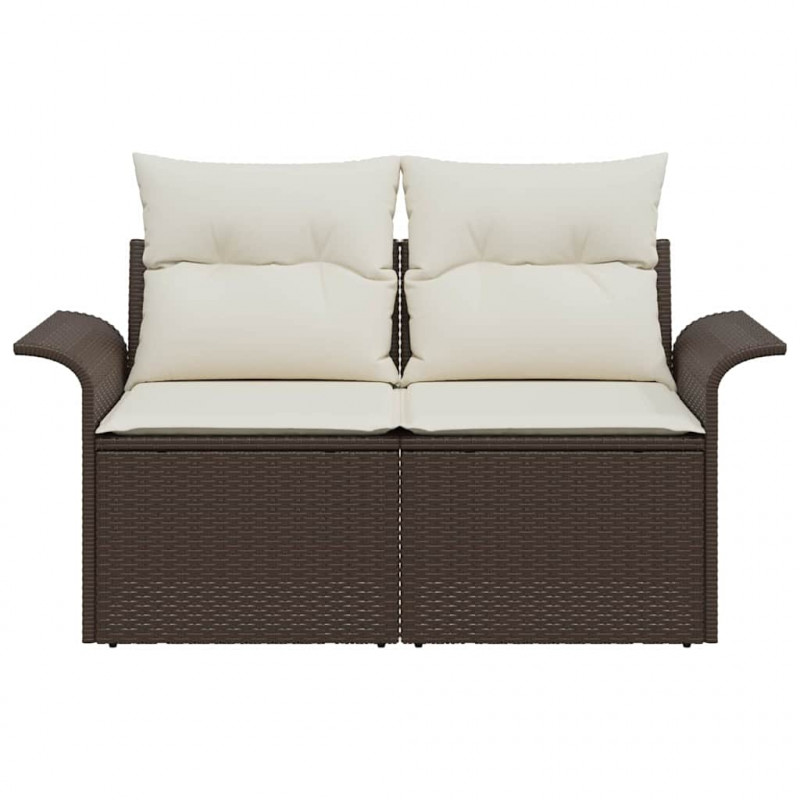Sofa Ogrodowa z poduszką Brązowy 141 x 62 x 69cm polirattan