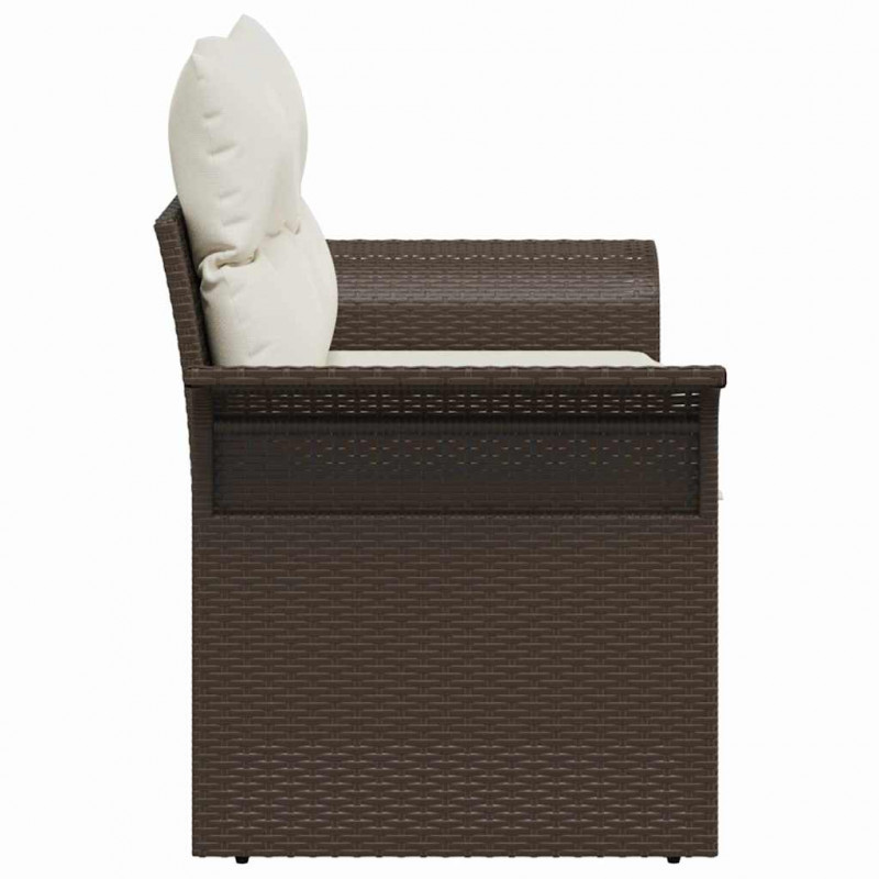 Sofa Ogrodowa z poduszką Brązowy 141 x 62 x 69cm polirattan
