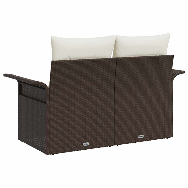 Sofa Ogrodowa z poduszką Brązowy 141 x 62 x 69cm polirattan