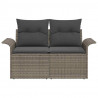 Sofa Ogrodowa z poduszką Szary 141 x 62 x 69cm polirattan