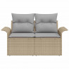 Sofa Ogrodowa z poduszką Beżowy 141 x 62 x 69cm polirattan