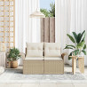Sofa Ogrodowa z poduszką Beżowy 141 x 62 x 69cm polirattan